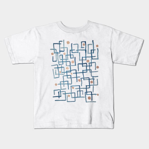 train tracks design Kids T-Shirt by Little Owl